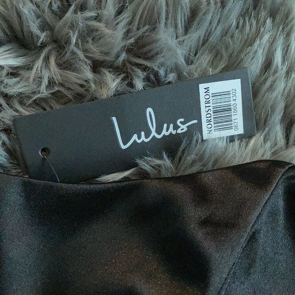 Lulus Malory Black Satin Short Strapless Bodycon Mini Dress Size Large - Picture 3 of 9